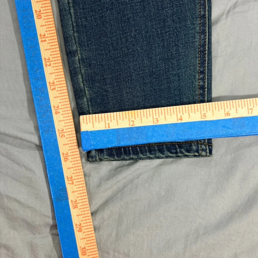 FREE PEOPLE Jeans Button Fly High Rise Straight Leg‎ Womens Size 30x28 Blue Wash